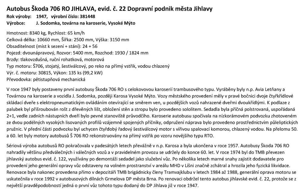 Autobus-Škoda-706-RO-JIHLAVA 28.9.2024 – Sváteční jízdy a jízdy na Zubačku